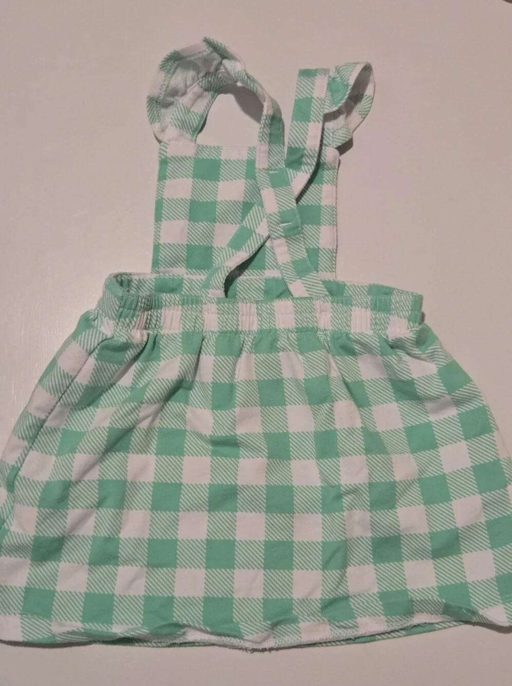 Wonder Natio Mint Green/White Gingham Dress/Bloomers Matching Set 12M